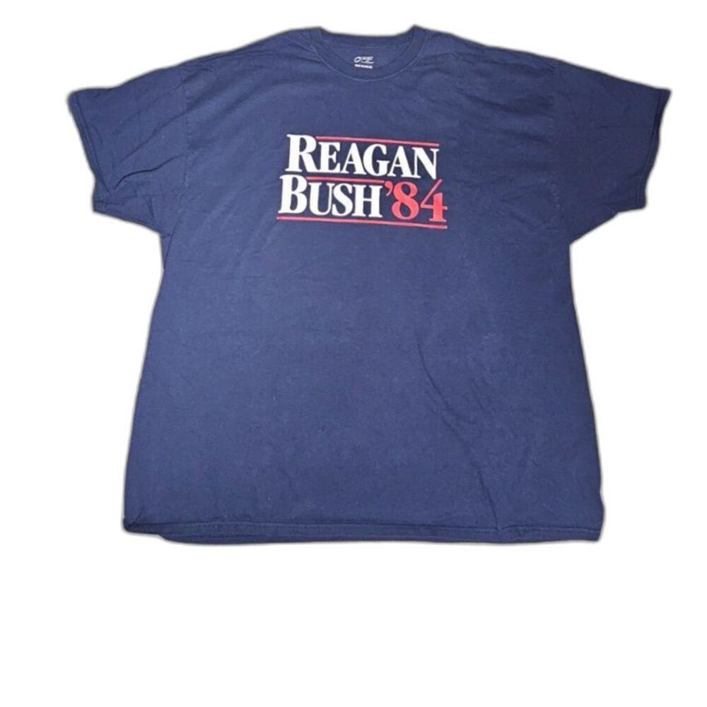 Port & Company Reagan Bush ’84 Graphic T-Shirt Adult 3XL Navy Blue